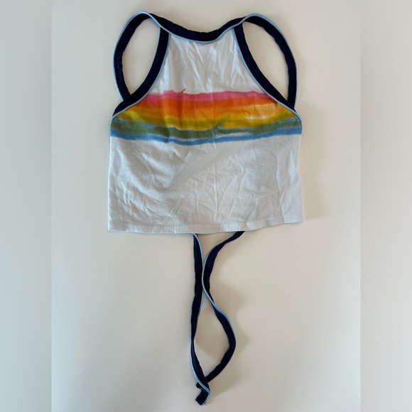 BDG Rainbow Halter Tie Back Crop Top - Picture 5 of 6